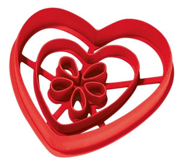 Ausstecher Herzen (3 verschiedene Größen) mit Stempeleffekt